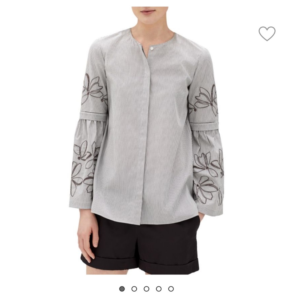 Lafayette 148 Roanna Button-Front Blouse